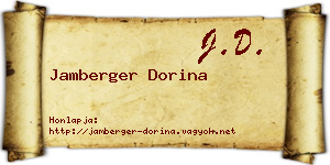 Jamberger Dorina névjegykártya