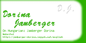 dorina jamberger business card